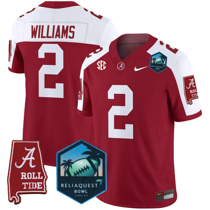Alabama Crimson Tide 2025 ReliaQuest Bowl Patch Vapor Limited Jersey - All Stitched