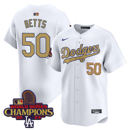 Men's Dodgers 2025 Gold Vapor Premier Limited Jersey - All Stitched