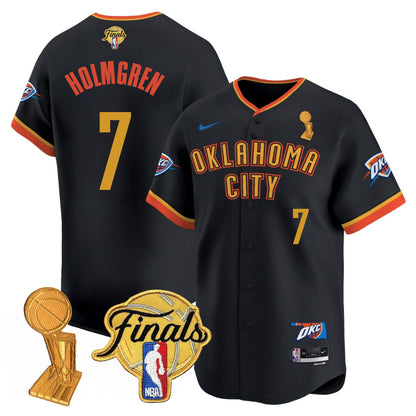 Men's Oklahoma City Thunder Baseball Jersey - Final Patch - All Stitched
