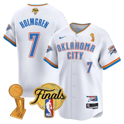 Men's Oklahoma City Thunder Baseball Jersey - Final Patch - All Stitched