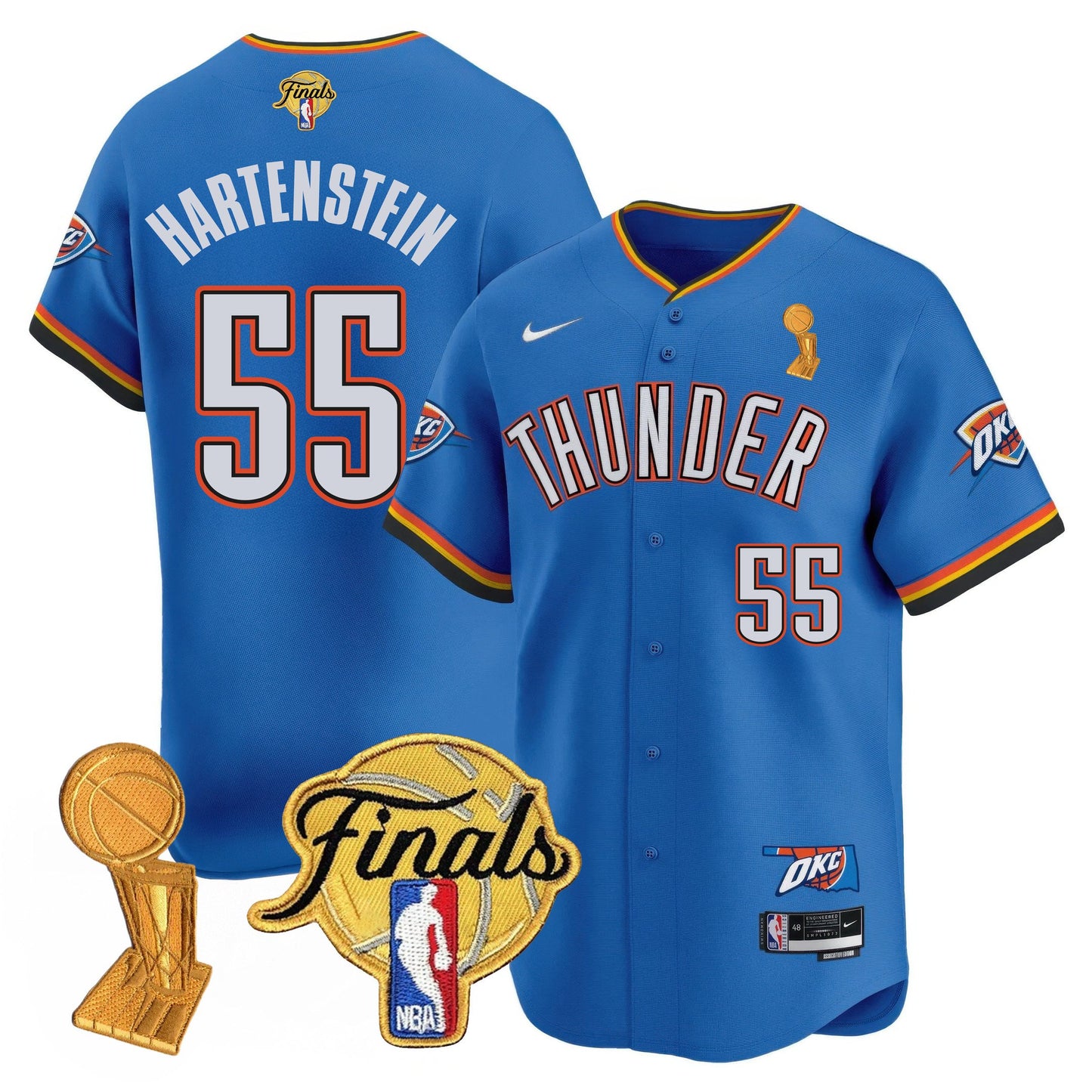Men's Oklahoma City Thunder Baseball Jersey - Final Patch - All Stitched