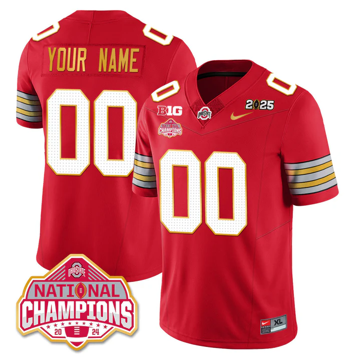 Custom Name/Gender Ohio State Buckeyes 'Heritage Stripe' 2025 CFP Patch - National Champions Jersey - All Stitched