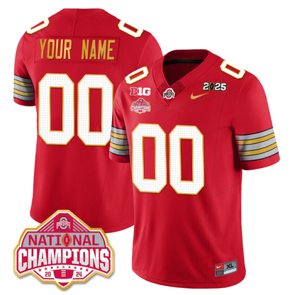 Custom Name/Gender Ohio State Buckeyes 'Heritage Stripe' 2025 CFP Patch - National Champions Jersey - All Stitched