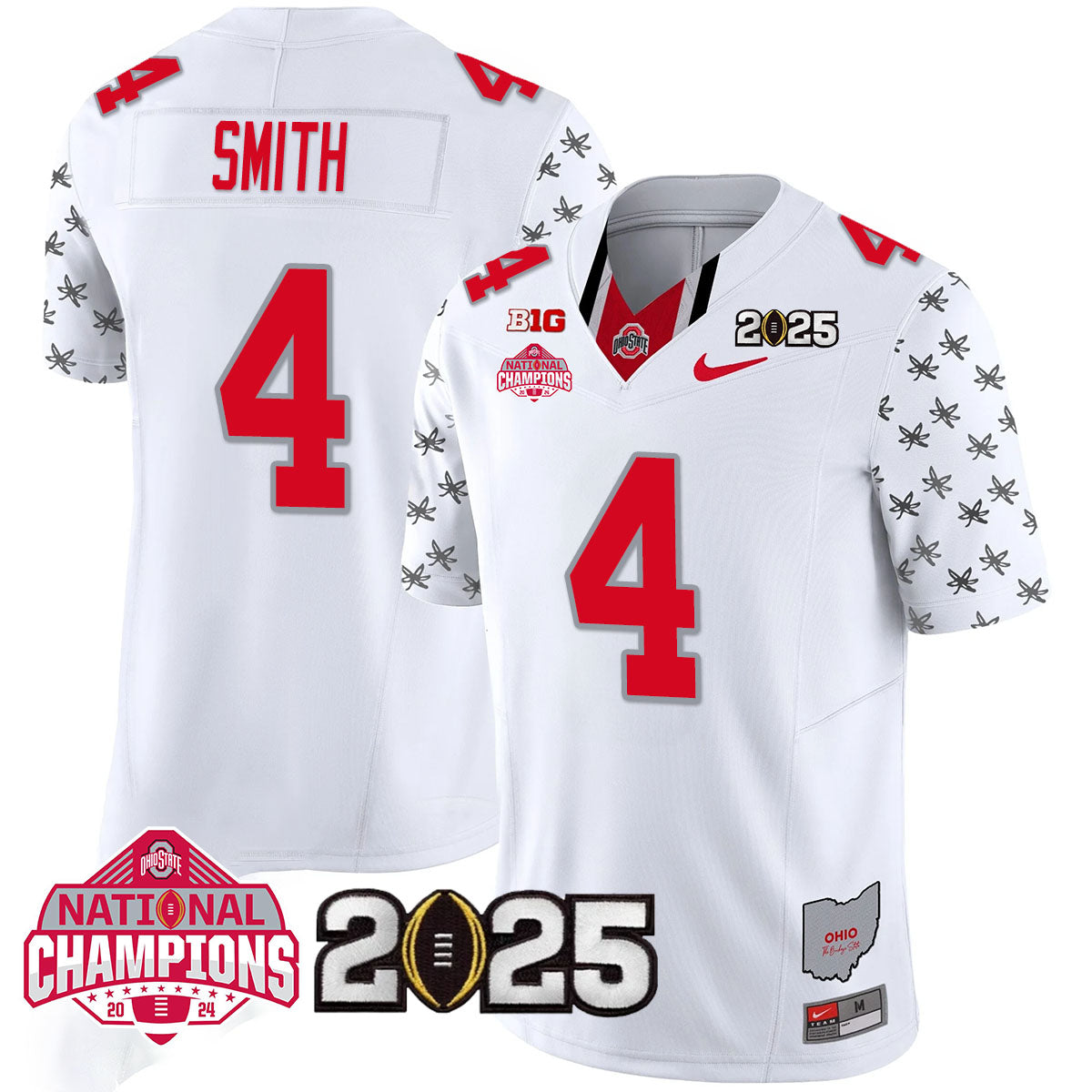 Ohio State Buckeyes 'Heritage Stripe' 2025 CFP Patch - National Champions Jersey - All Stitched